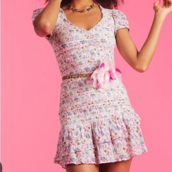 NWT LOVESHACKFANCY trevor dress in positano blue size large - Picture 3 of 16